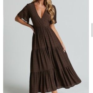 Showpo Brown Midi Dress
